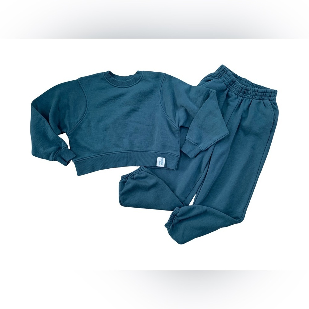 Zara Size 11-12 Teal Two Piece Sweatshirt And Sweatpants Sweat Set - Picture 2 of 9